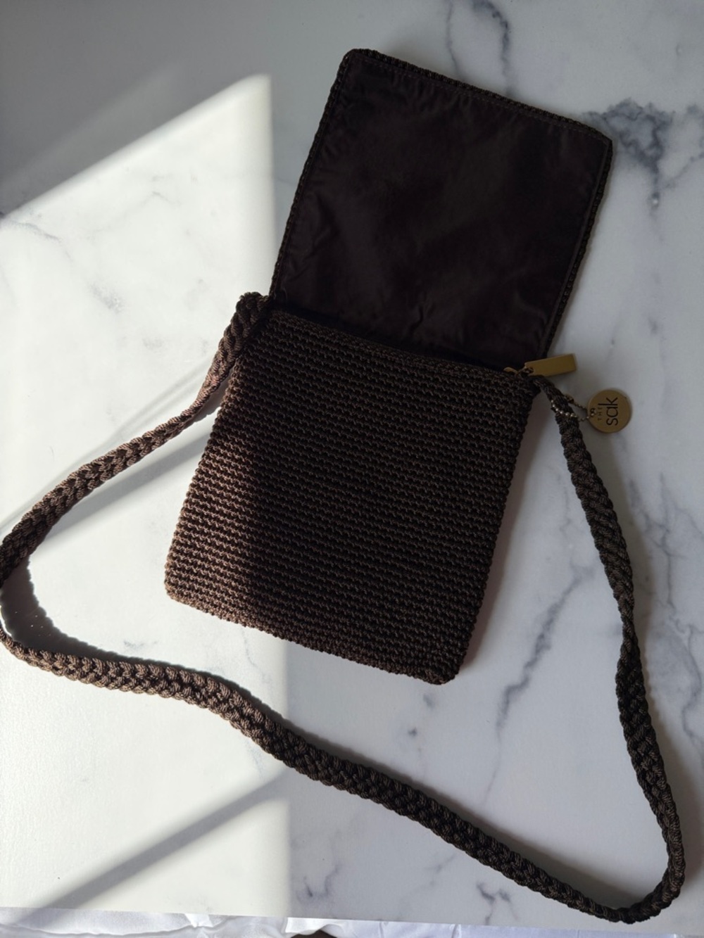 The Sak Woven Crossbody Bag in Deep Brown - NWOT